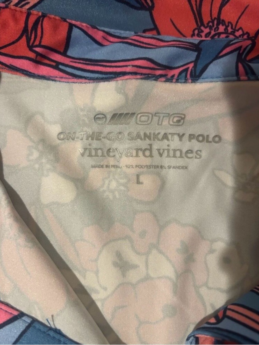 Vineyard Vines On The Go Sankaty Polo Mens Large Floral - Picture 4 of 7